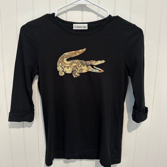 Lacoste Black with gold sequin shirt - Picture 1 of 3